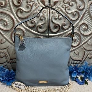 Authentic MICHAEL KORS Blue Leather Tassel Shoulder Bag GUC!